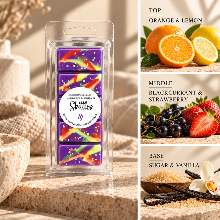 Skittles sweet inspired wax melt snap bar by Smith &amp; Kennedy Scents