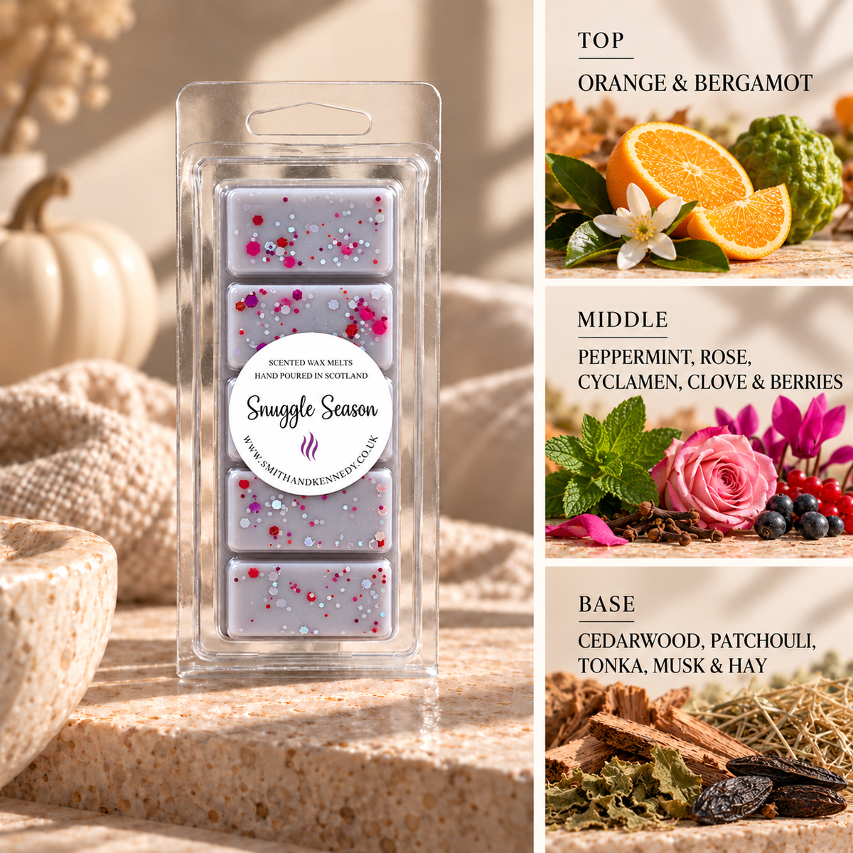 Snuggle Season autumn inspired wax melt snap bar by Smith & Kennedy Scents