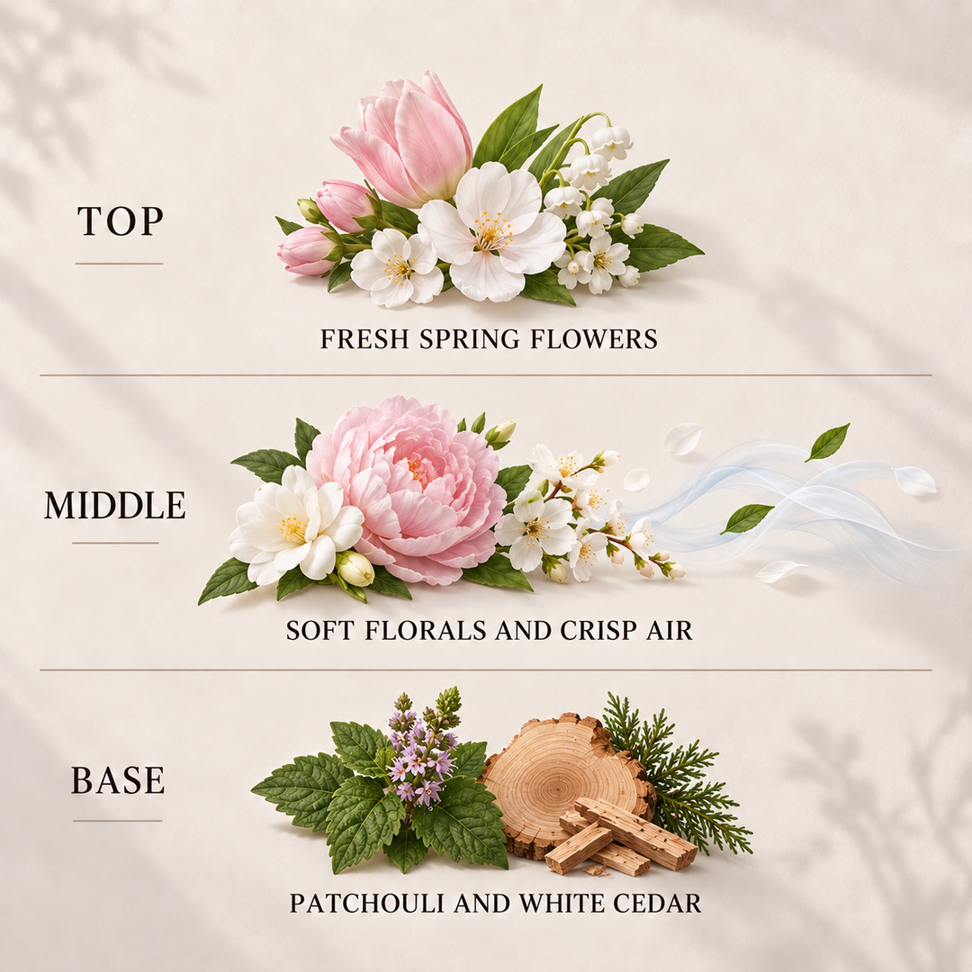 Spring Awakening Room &amp; Linen Spray fragrance notes: top, middle and base