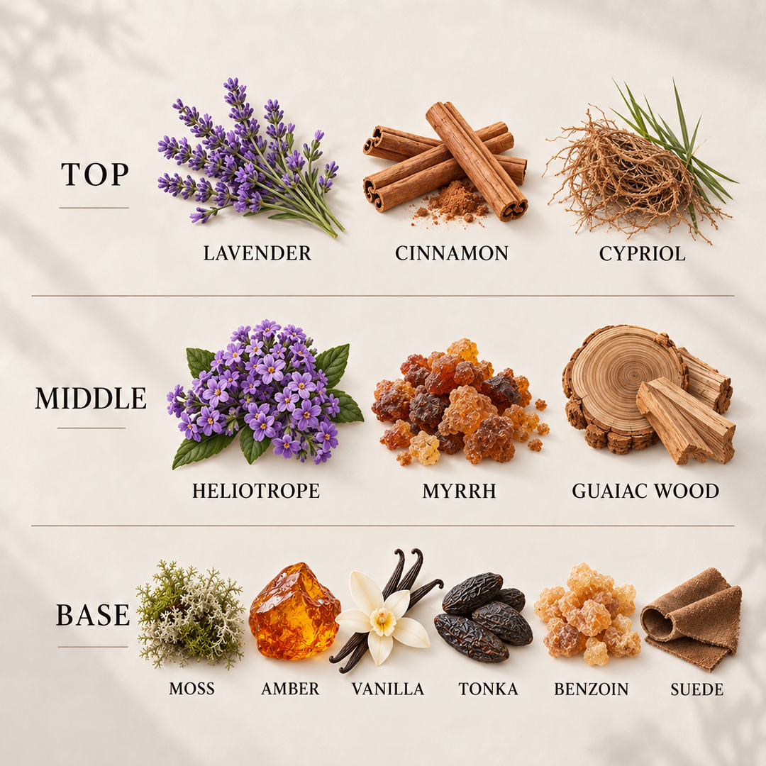 Tonka &amp; Oriental Amber Room &amp; Linen Spray fragrance notes: top, middle and base