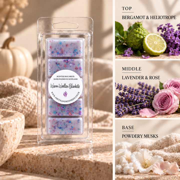 Warm Woollen Blankets autumn inspired wax melt snap bar by Smith &amp; Kennedy Scents