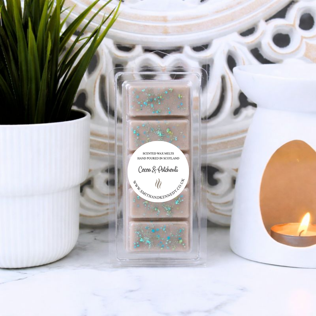 Cocoa &amp; Patchouli Wax Melt Snap Bar Smith & Kennedy Scents UK