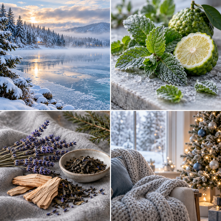 whispers of winter frozen lake moodboard