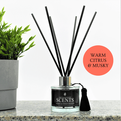 Scented Reed Diffuser-Amber & Sweet Orange