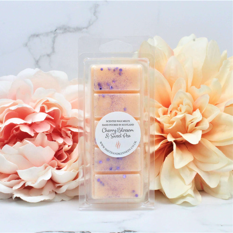 Cherry Blossom & Sweet Pea Scented Wax Melt Snap Bar / Laundry Inspired / Clean & Fresh