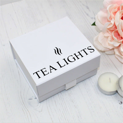 Tea Light Storage Box White