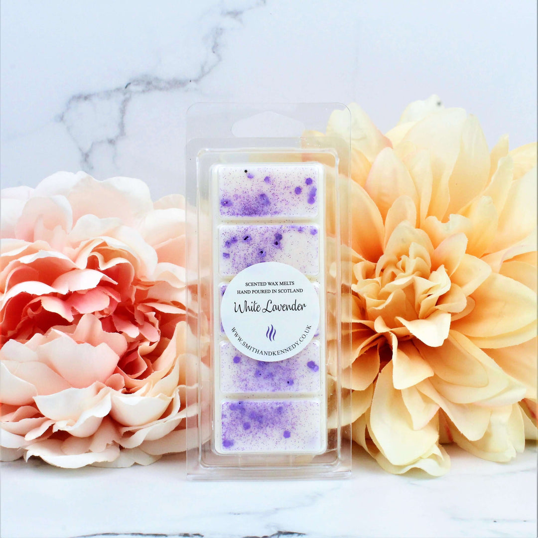 White Lavender Scented Wax Melts, strongest smelling wax melts UK, calm realxing spa scent